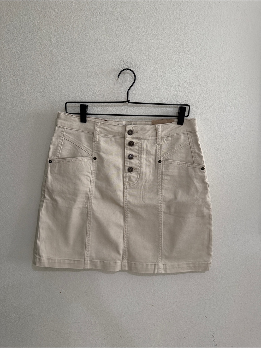 Women’s Cream Button-Front Denim Skirt from Frye